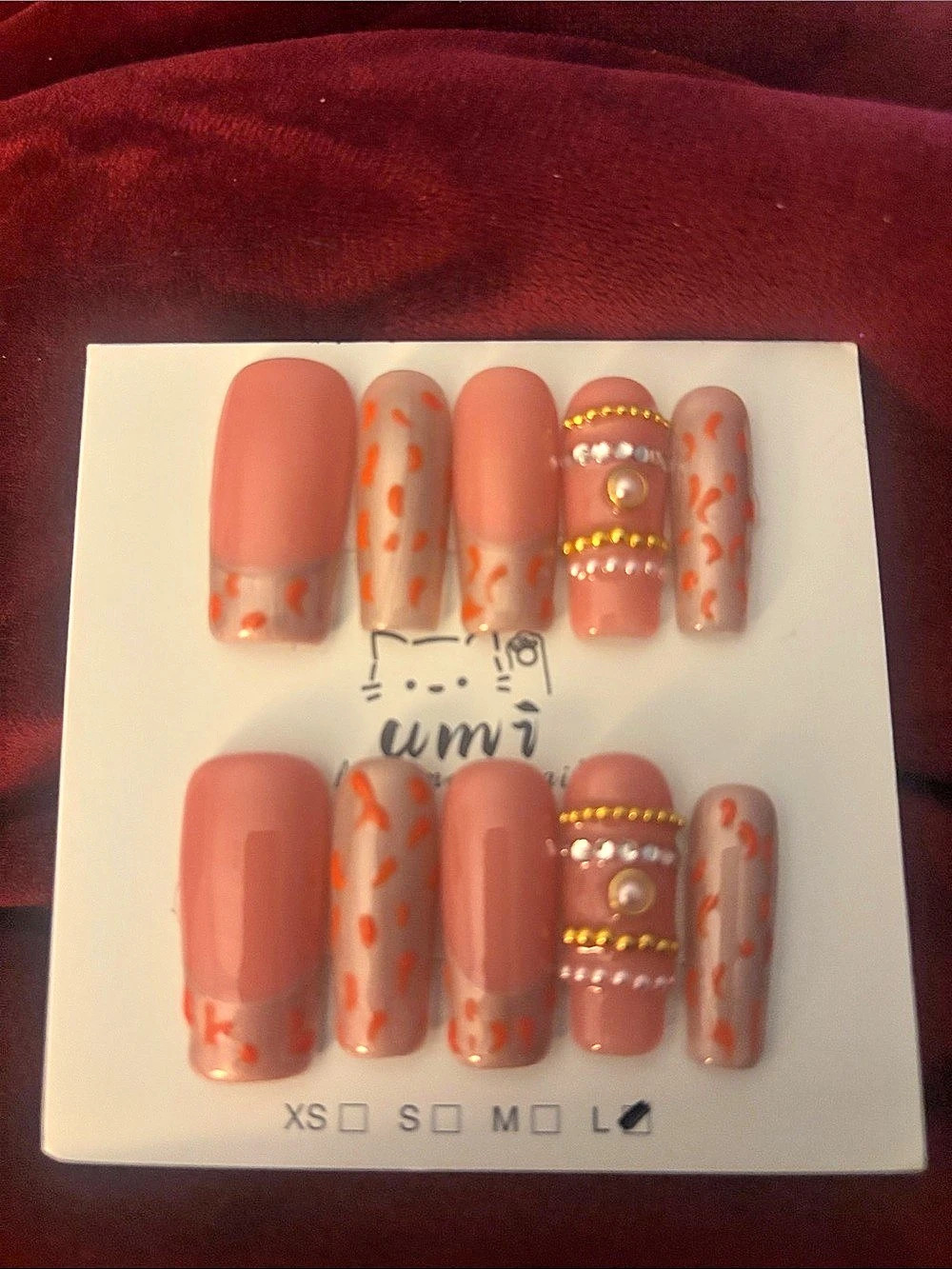Umi Pink & Orange Press-On Nail Set